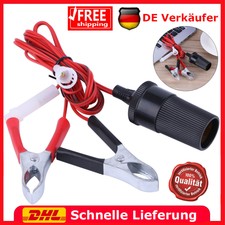 Auto KFZ Zigarettenanzünder Steckdose Adapter Buchse 12V-24V Batterieklemme Clip