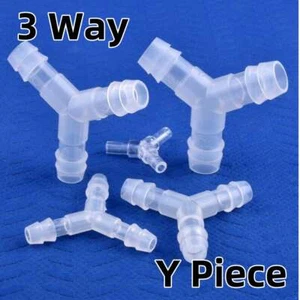 Piece Joiner Hose Connector 3 Way Plastic Equal Barbed Pipe Splitter Fittings Y - Picture 1 of 6
