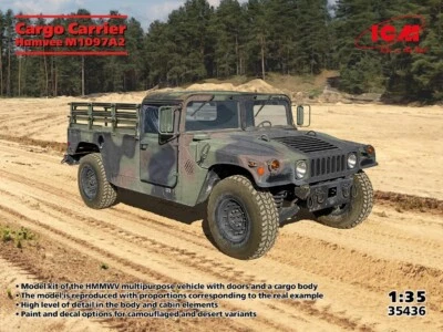 KIT MODELLINO MILITARE STATICO ICM HUMVEE M1097A2 CARGO CARRIER SCALA 1:35 - Immagine 1 di 4