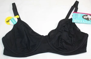 NUEVO CON ETIQUETAS SUJETADOR DE LUJO TRANSPIRABLE VANITY FAIR cobertura completa 75237 NEGRO $40 - Imagen 1 de 4