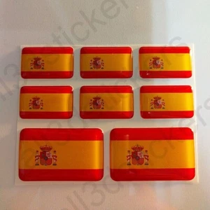 Aufkleber Spanien Flagge 3D Rechteckig Gedomt Fahne 3D Kfz-Aufkleber - Bild 1 von 3