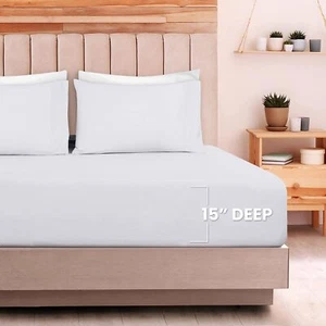 4 Piece Bed Sheet Set Jersey Knit Cotton Soft Stretchy Bed Sheet Utopia Bedding - Picture 1 of 54