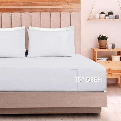 4 Piece Bed Sheet Set Jersey Knit Cotton Soft Stretchy Bed Sheet Utopia Bedding - Image 1 of 4