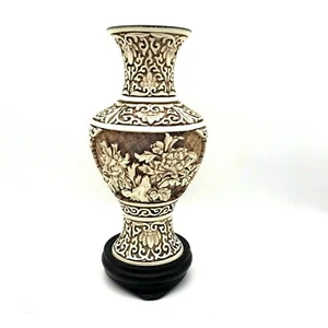 Vintage Dynasty Arnart Imports Vintage 8" Vase "1984" mit Holzständer - Bild 1 von 11