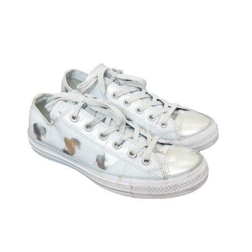 Scarpe da ginnastica basse Converse Chuck Taylor All Star Brush Off in pelle metallizzata UK 6