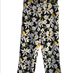 Cynthia Rowley pants 8 floral flowy pockets crop elastic back waistband - Picture 1 of 5