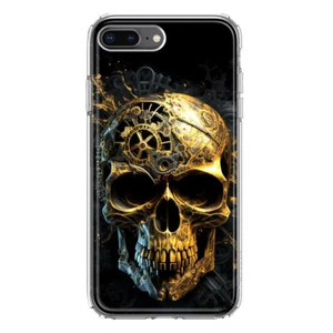 Funda híbrida a prueba de golpes para Apple iPhone 7/8 Plus, calavera steampunk de bronce negra - Imagen 1 de 1