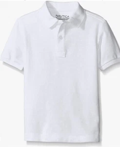 NWT Nautica School Uniform Performance White SS Polo, Big Boy's XL 18/20 New - Picture 1 of 3