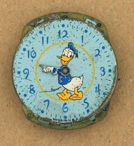 Reloj Personaje Donald Duck Ingersoll Vintage Cuadrante y Piezas de Movimiento - Imagen 1 de 2