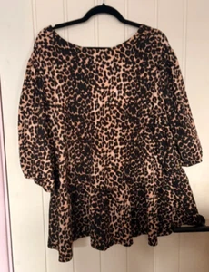 George size 22 leopard print tie up blouse - Picture 1 of 5