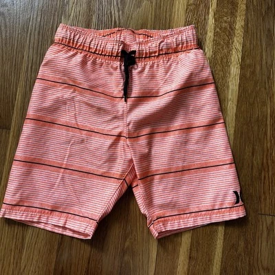 Bañador forrado Hurley para niños talla 5/6 naranja a rayas brillantes con detalles negros Foto 1 de 4