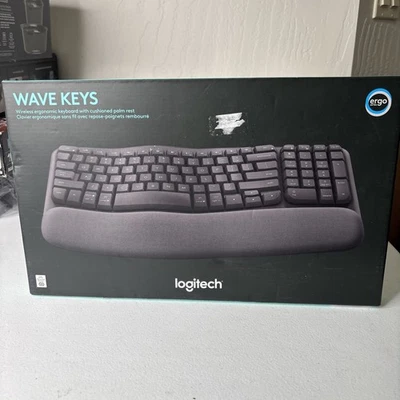 Logitech Wave Keys Bluetooth Keyboard - Black: Ergonomic Design, Wrist Rest T4 - Image 1 of 4