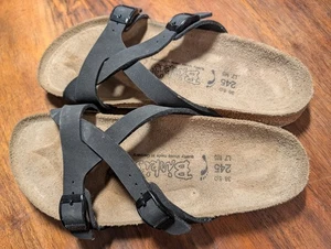 Damen Birkenstock Birkies schwarz Größe 7 schmaler doppelter vorderer Riemen Xlnt - Bild 1 von 7