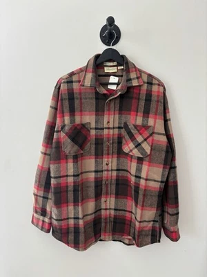 Vintage Big Mac Shirt Mens Large Brown 90s Button Up USA Plaid Flannel - Image 1 of 4