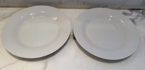 Rare POTTERY BARN Lot Of 2 PB White Dinner Plates 11 Inches Excellent EUC - Picture 1 of 4