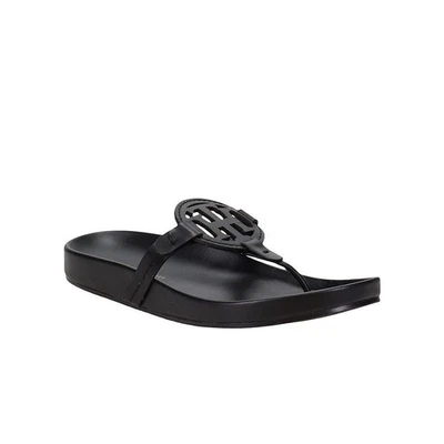 Tommy Hilfiger Womens 6.5 M Black Relina Flat Flip Flop Sandals NIB JW3 - Image 1 of 3