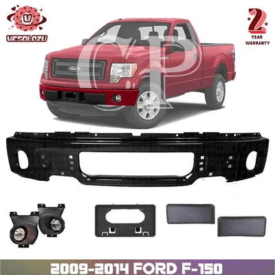 Front Bumper Paintable & Foglight Assembly Kit For 2009-2014 Ford F-150 Foto 1 de 4
