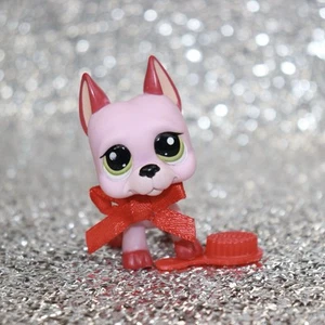 Littlest Pet Shop Authentic LPS #2583 Great Dane Pink/Red Cutest Pets Set - Picture 1 of 12