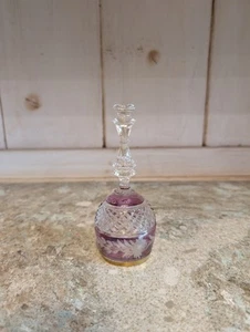 Vintage Ebeling & Reuss Cranberry & Gold Rim Marchioness Crystal Bell Germany - Picture 1 of 8