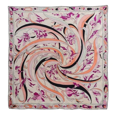 Bufanda de seda Emilio Pucci hecha en Italia vintage años 70 gráfico floral diseñador bufanda Foto 1 de 4