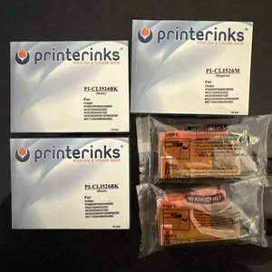 Lotto di 5 CARTUCCE COMPATIBILI CANON 526 2x CLI-526BK 2x CLI-526Y 1x CLI-526M - Foto 1 di 5