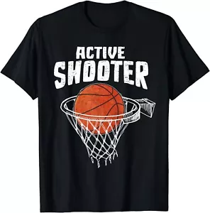 Active Shooter Basketball Lovers Men Women Basketball Playe Gift Unisex T-Shirt - Picture 1 of 3