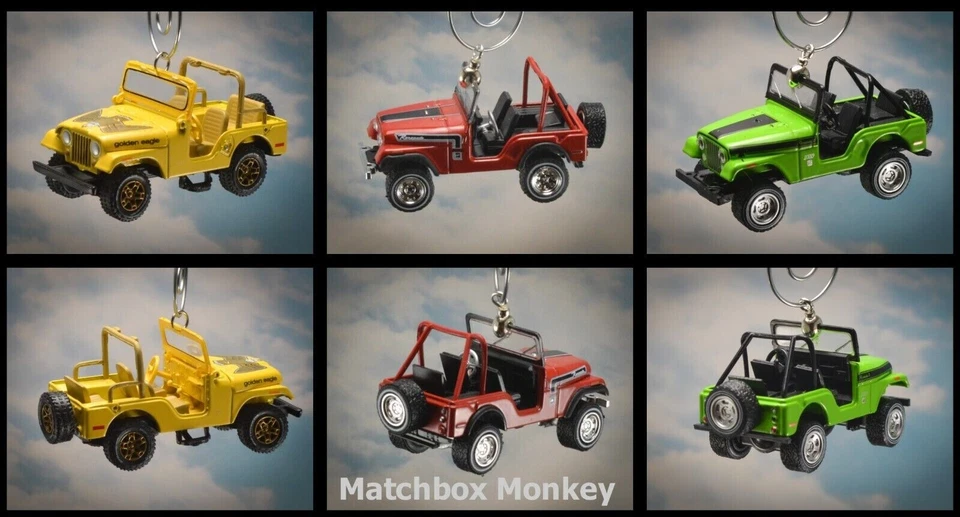 1970s Jeep CJ-5 Renegade Open Top Wrangler Custom Christmas Ornament 1/64 Adorno - Image 1 of 1