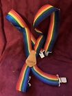 Vintage Popular Mechanics Rainbow Suspenders Braces Wide Long USA