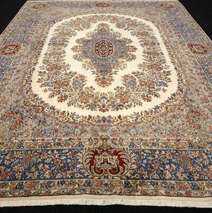 Orient Teppich Kerman 385 x 300 cm Kirman Beige Perserteppich Handgeknüpft Rug - Bild 1 von 11