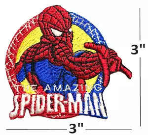 THE AMAZING Spiderman Superhero Comic Movie Embroidered Iron On Patch 3" - Picture 1 of 1