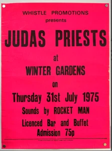 JUDAS PRIEST UK CLEETHORPES WINTER GARDENS CONCERT TOUR POSTER 31 JULY 1975 - Picture 1 of 3