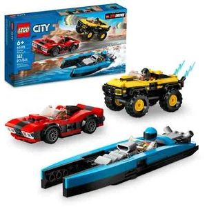 LEGO City Combo Race Pack, Incluye un Coche Deportivo, SUV, Lancha Rápida - Imagen 1 de 8