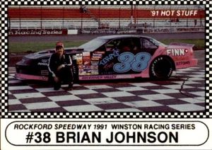 Tarjeta de carreras Langenberg Rockford Speedway 10 1991 de Brian Johnson Rockford Illinois - Imagen 1 de 2