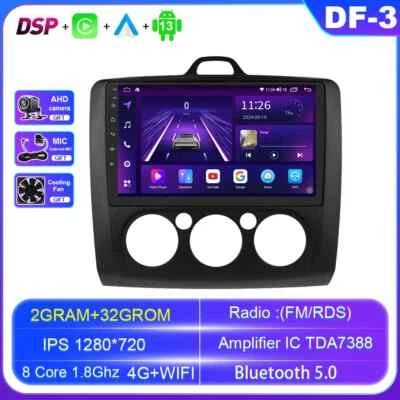 Android Car Radio CarPlay For Ford Focus 2 3 Mk2 Mk3 2004-2011 GPS Stereo Player - Image 1 of 4