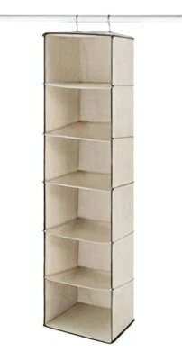 Whitmor 6 Estantes Armario Colgante Lona Accesorio Bolsa de Almacenamiento Organizador 12" x 48" Foto 1 de 3