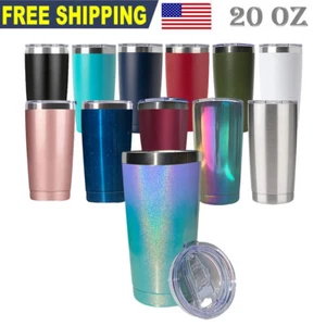 20oz Stainless Steel Tumbler Slider Lid Vacuum Insulated Travel Cup Coffee Mug - Picture 1 of 91