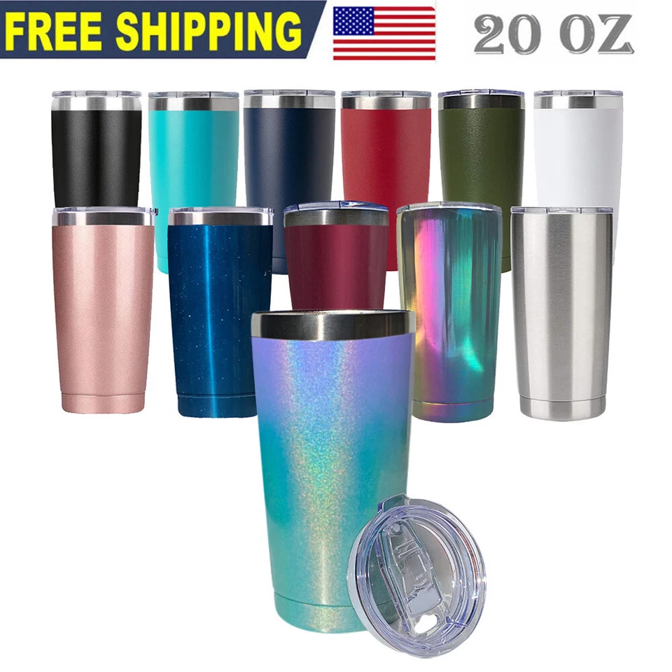 20oz Stainless Steel Tumbler Slider Lid Vacuum Insulated Travel Cup Coffee Mug - Image 1 of 4