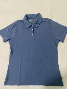 Cutter and Buck Golf Polo CB Dry Tec Poloshirt Damen blau gestreift Large  - Bild 1 von 11