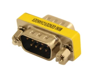 Serial Port Gender Changer Adapter (Male/Male) DB9 Nickel Plated - Picture 1 of 3
