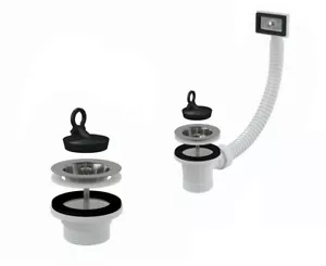 Ablaufventil Ablaufgarnitur 1,5" Spülbecken 60mm Spüle Überlauf Edelstahl Sieb - Photo 1/5