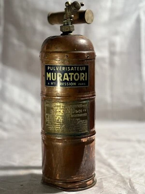 Retro Ancien PULVÉRISATEUR À HAUTE PRESSION MURATORI PARIS en CUIVRE Vintage - Photo 1/3