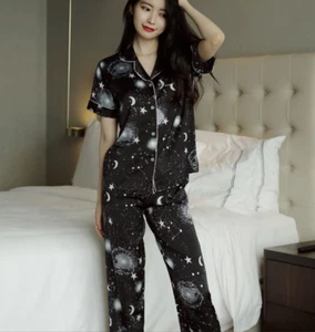 NWOT Printed Stars Women’s Pajama Set - Black & Gray - Great Mother’s Day Gift - Picture 1 of 4