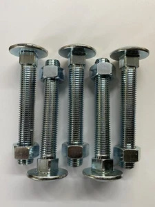 5x SCHLITTENSCHRAUBEN & MUTTERN CUP VIERKANT DOMKOPF M16 X 110mm VERZINKT - Bild 1 von 2