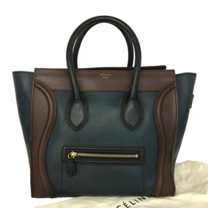 CELINE Luggage Mini Shopper Leather Tote Hand Bag MultiColor/6BD0515 - Picture 1 of 12