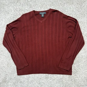 Suéter Vintage Banana Republic Para Hombres XL Naranja Quemado Acanalado Cuello en V 100% Algodón - Imagen 1 de 10
