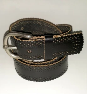 Cinturón de cuero genuino negro talla L - Imagen 1 de 8
