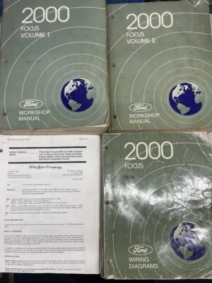 2000 Ford Focus Servicio Reparación Tienda Taller Manual Juego Con Ewd + Boletín - Imagen 1 de 4