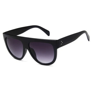 Oversized Black Leopard Womens Ladies Sunglasses Flat Top Shield Luxury Shadow - Picture 1 of 13