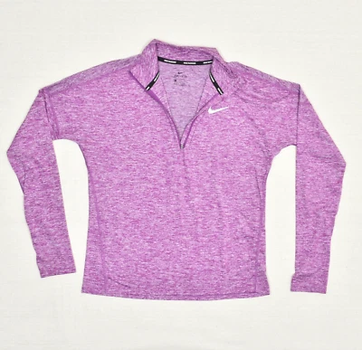 Nike Men Polyester Pink Size S Running Dri Fit 1/4 Zip Pullover Sweatshirt - Image 1 of 4
