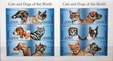 GHANA 1997 Klb 2625-36 MS 1990-91 Katzen Cats domestic Animals Fauna Tiere MNH